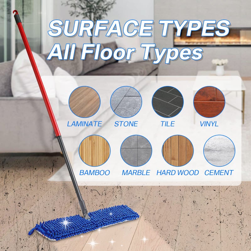 Ximoon 4 Pack Machine Washable Microfiber Flip Mop Refills Durable Replacements for Dry/Wet Use, Double Sided All Surface Cleaning - Image 3